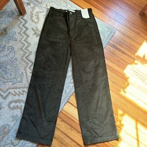 NWT Madewell Emmett 2.0 Wide-Leg Corduroy Pants size 28 Expedition Green